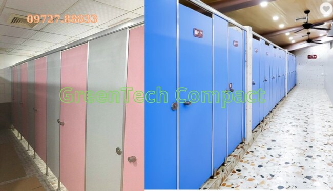 Thi công vách ngăn vệ sinh Compact