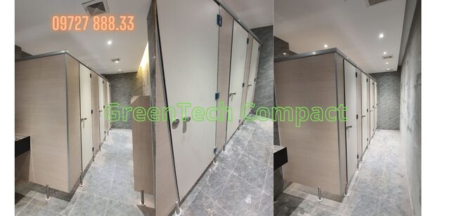 Thi công vách ngăn vệ sinh Compact