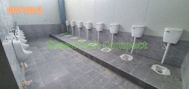 Thi công vách ngăn vệ sinh Compact